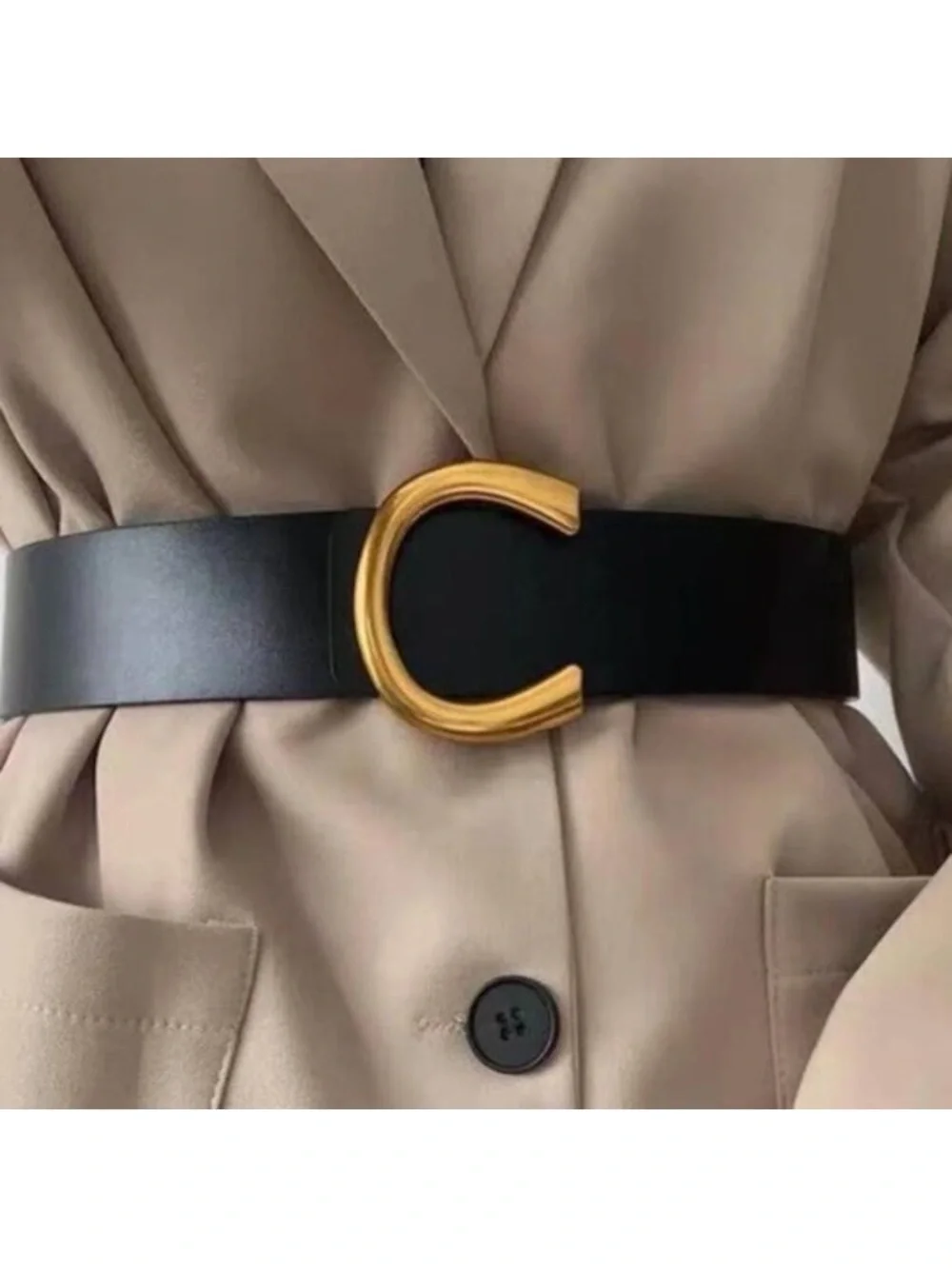 NWT Vici Horseshoe Wide Gold Buckle Belt